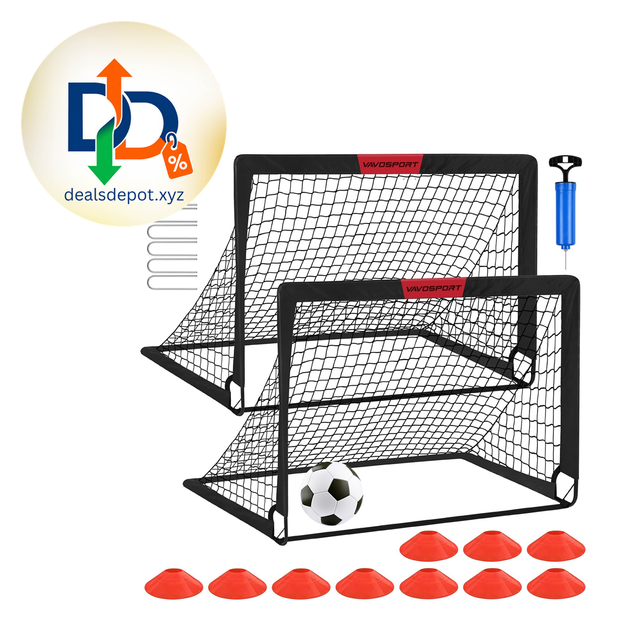Kids Soccer Goals for Backyard Set of 2,Soccer Training Equipment 4'x3'/5'x3'/7'x5' Portable Soccer Goal, Pop Up Toddler Soccer Net with Soccer Ball, Soccer for Kids and Youth Games, Sports