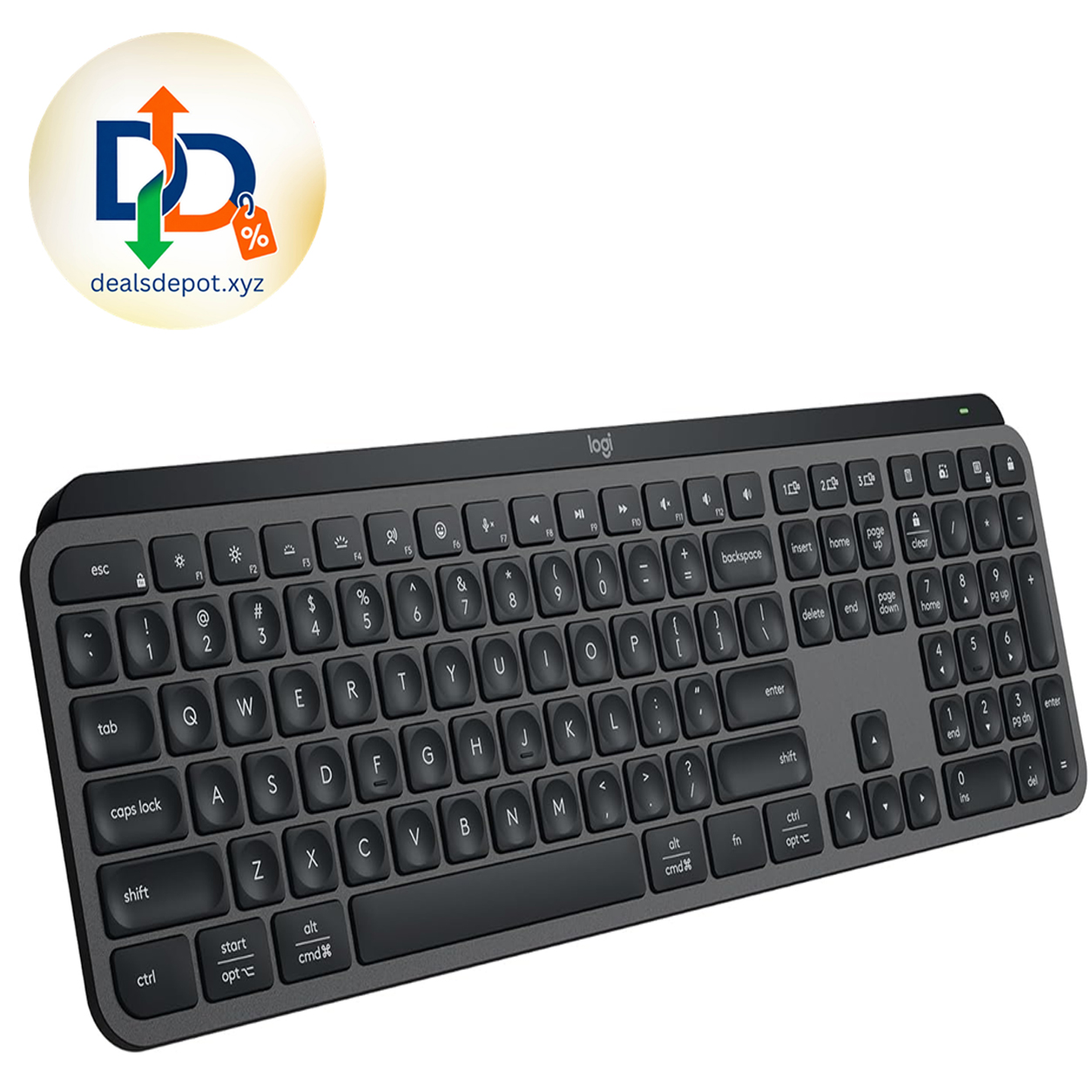 Logitech MX Keys S Wireless Keyboard Low Profile Fluid Precise - Graphite USB-C rechargeable, 10 days battery, Pairs 3 devices, Smart backlit keys adapt to environment, Logi Bolt USB receiver