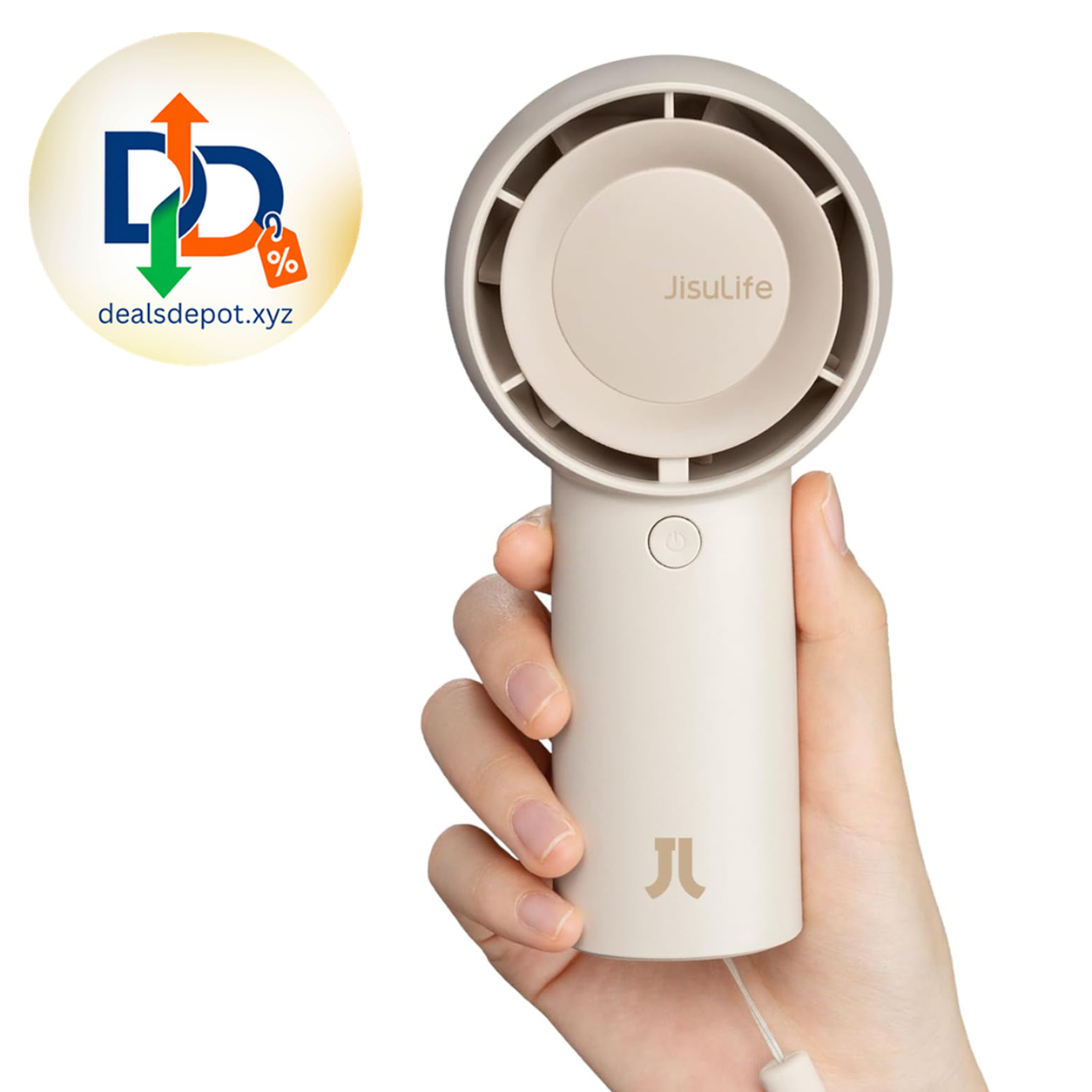 JISULIFE Portable Handheld Turbo Pocket Fan Rechargeable 4000mAh 5-Speed Up to 16H Runtime, Personal Battery Powered Fan for Travel/Outdoor/Vacation/Concerts, Birthday Gifts for Women (Brown)