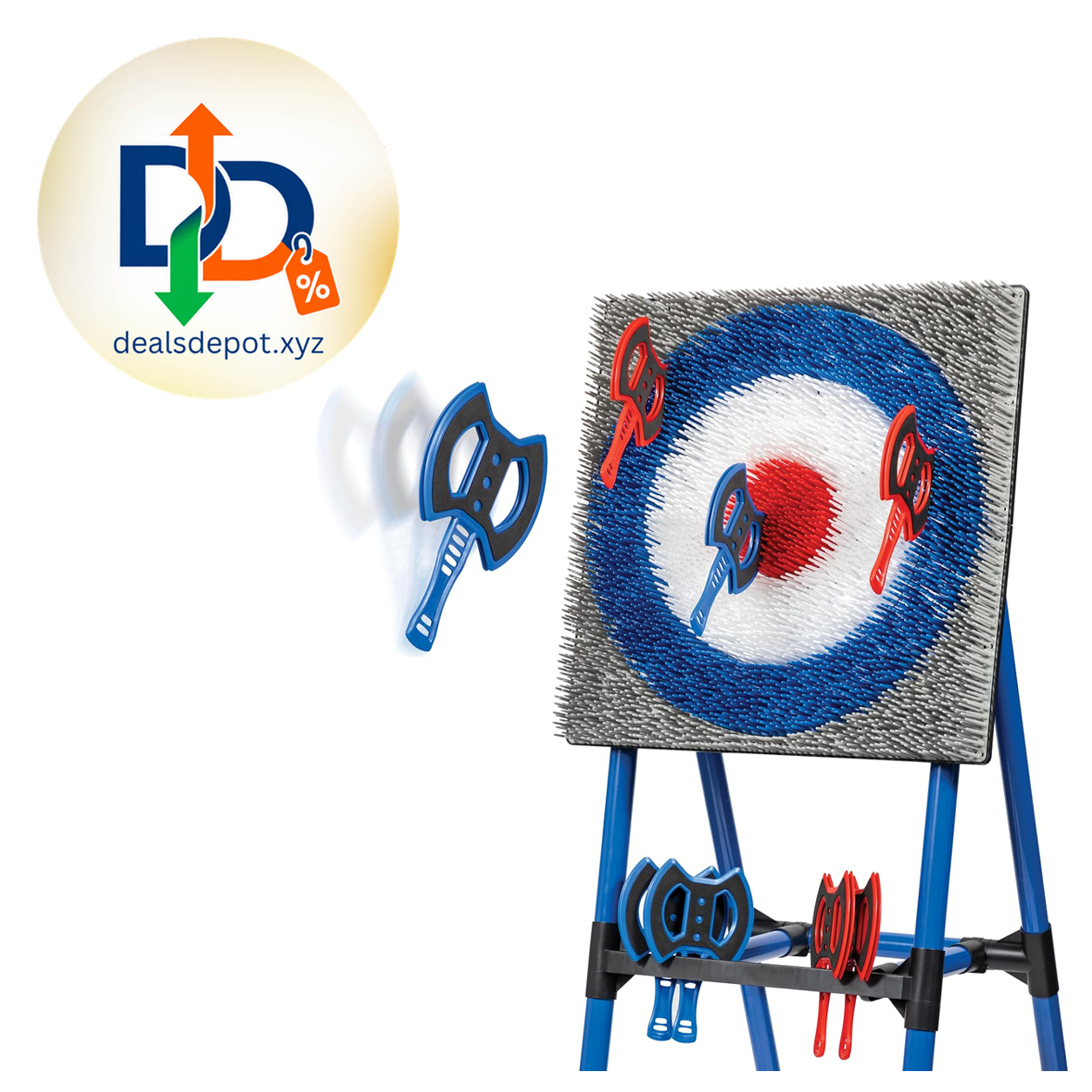 EastPoint Axe Throwing Game, Bristle Target, 8 Axes, Tailgate & Yard Game Ready, aim, bullseye. Bristle Target for Clean Throws, 8 Safety Axes, Steel Frame, Folds Flat, Outdoor, Tailgate & Yard Game