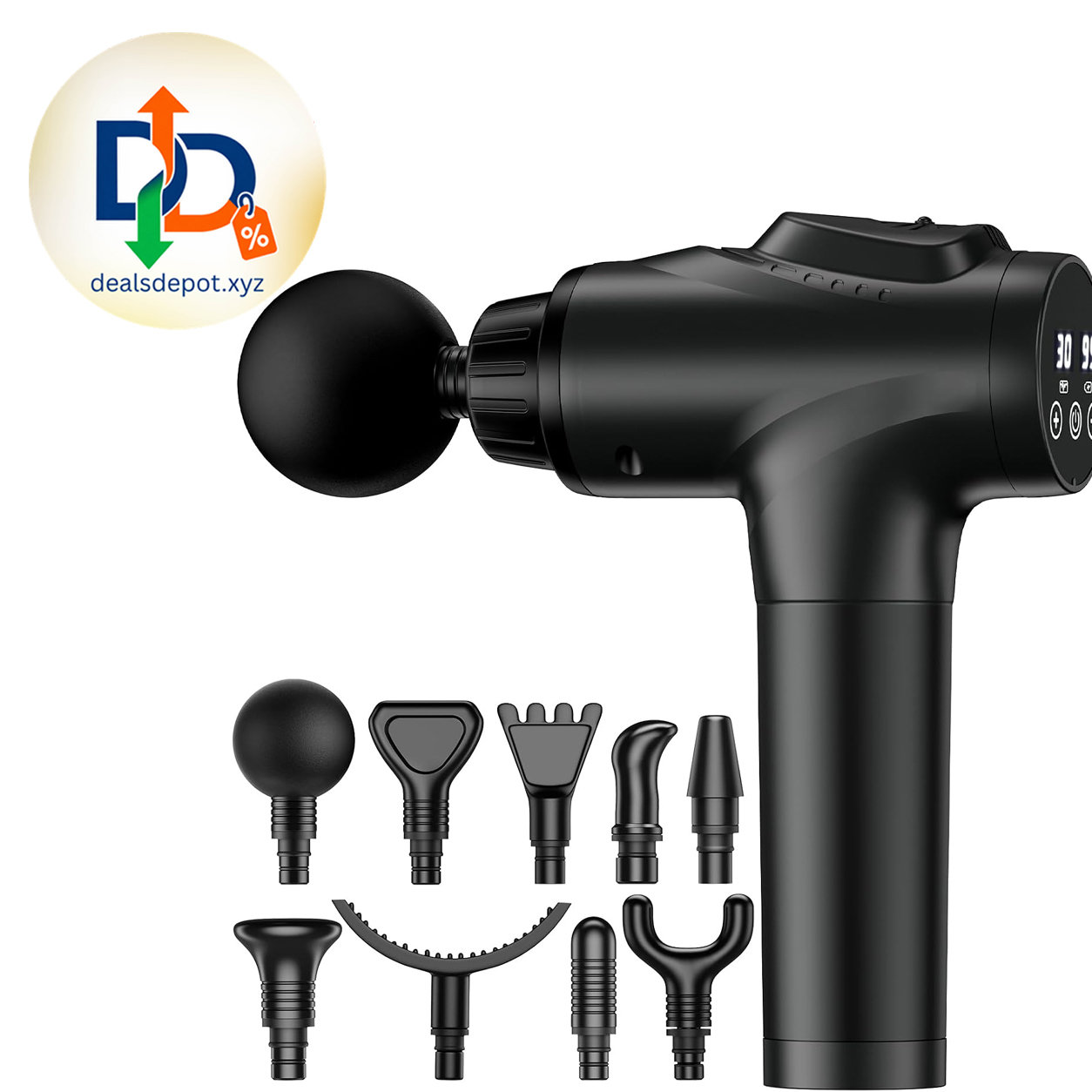 APHERMA Massage Gun, Muscle Massage Gun for Athletes Handheld Electric Deep Tissue Back Massager, Percussion Massage Device for Pain Relief with 30 Speed Levels 9 Heads Black
