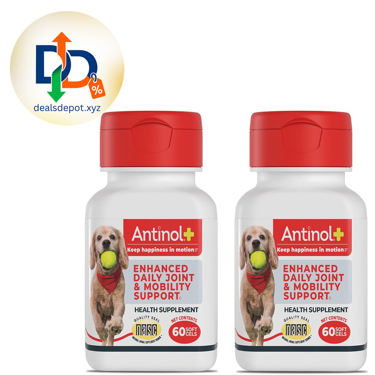 Antinol Plus Mobility Hip & Joint Supplement for Dogs, 120 Soft Gels Green-Lipped Mussel Oil and Krill Oil for Better and Faster Results than Glucosamine and Chondroitin