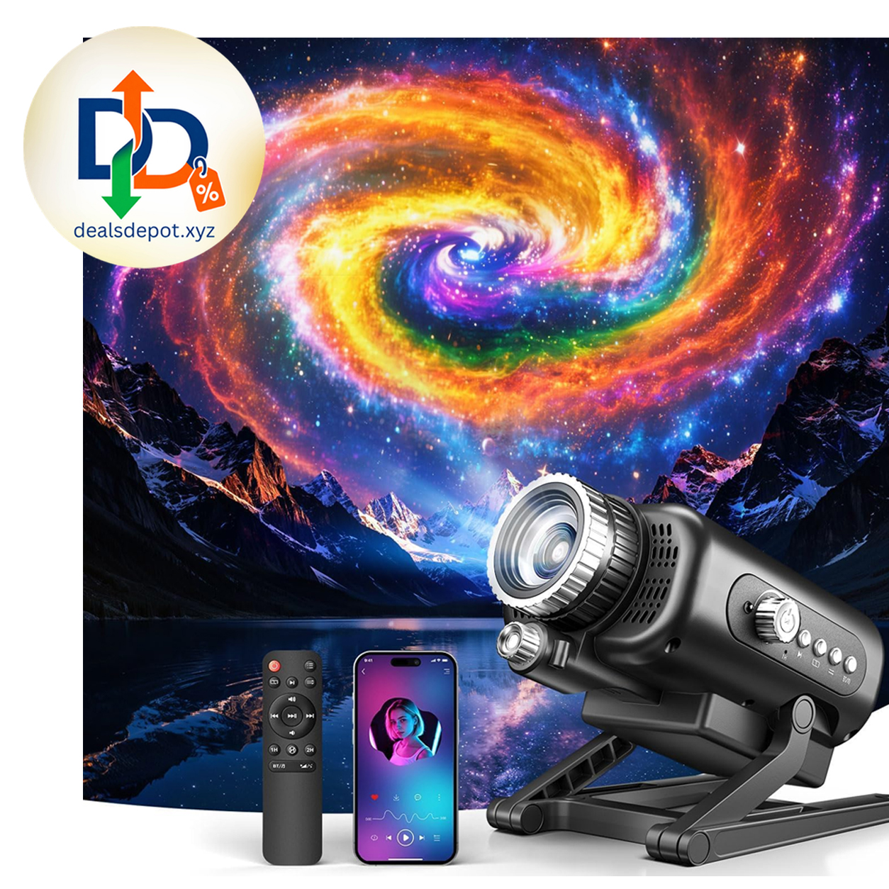One Fire 3D Galaxy Star Projector with Bluetooth Speaker