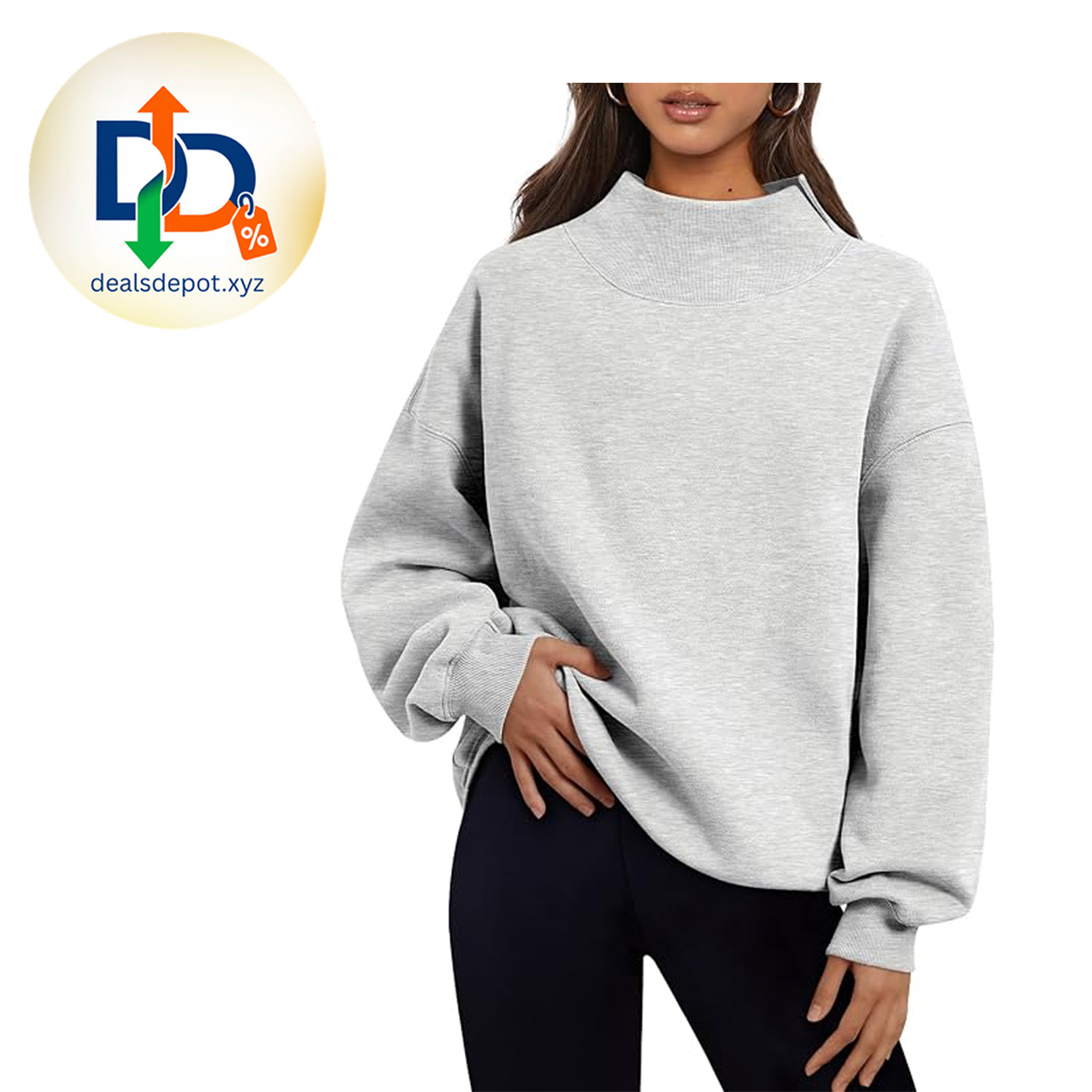 Trendy Queen Womens Mock Neck Sweatshirts Oversized Pullover Fall Outfits Fall Fashion Clothes 2026,Airport Travel Outfits,Long Sleeve Tops,Trending Soft Fleece,Casual Work Hiking Lounge Clothing