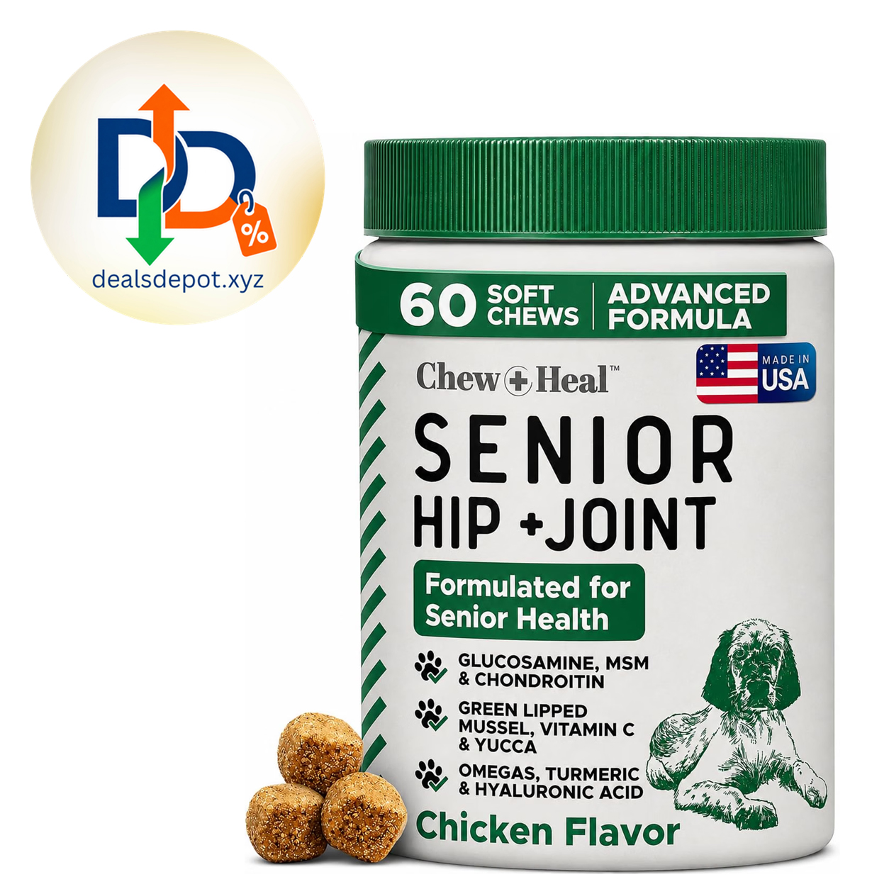 Senior Dog Hip & Joint Supplement – 60 Mobility Chews