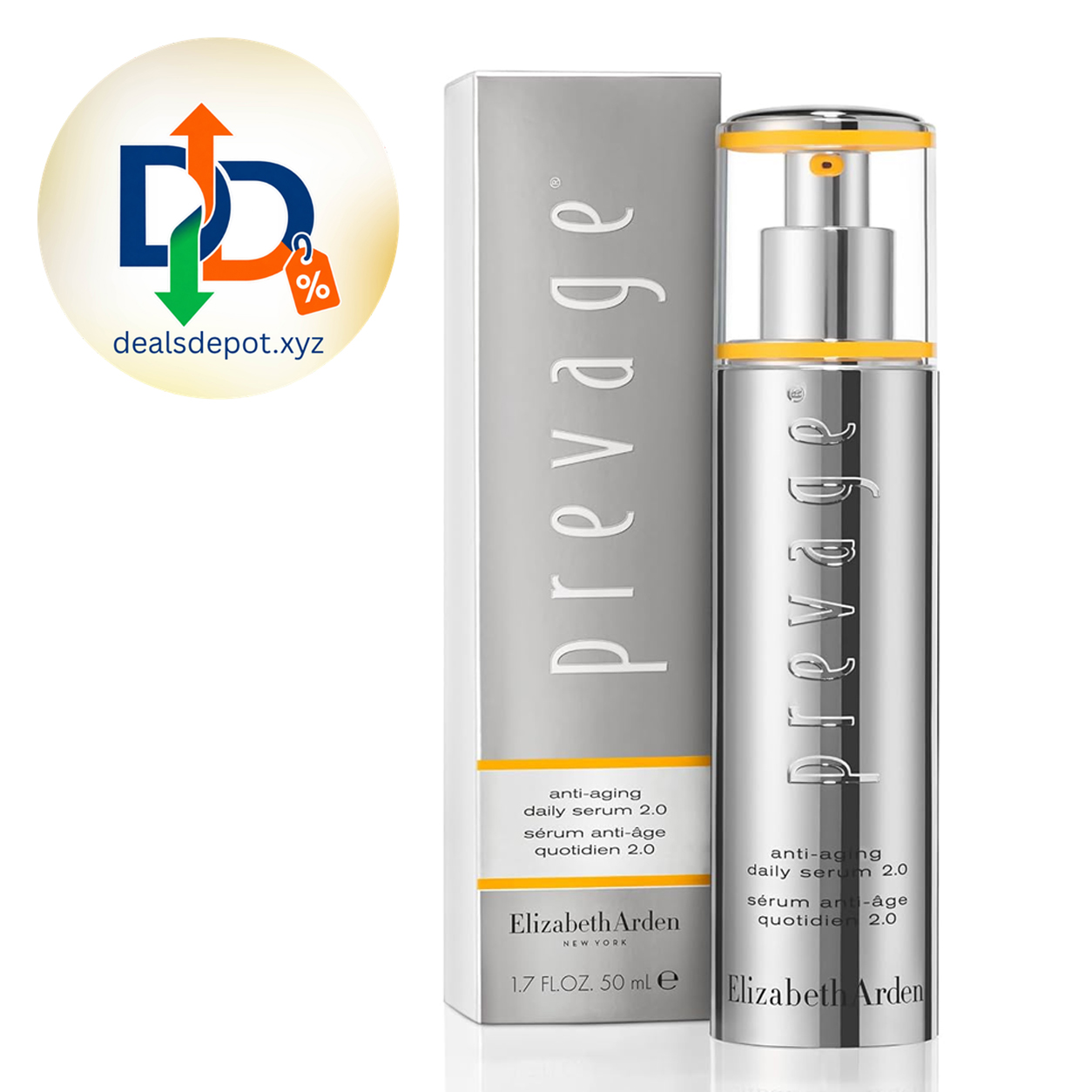 Elizabeth Arden PREVAGE Anti-Aging Face Serum 2.0 for Women, Brightening & Dark Spot Correcting Skincare, With Antioxidant Idebenone Technology