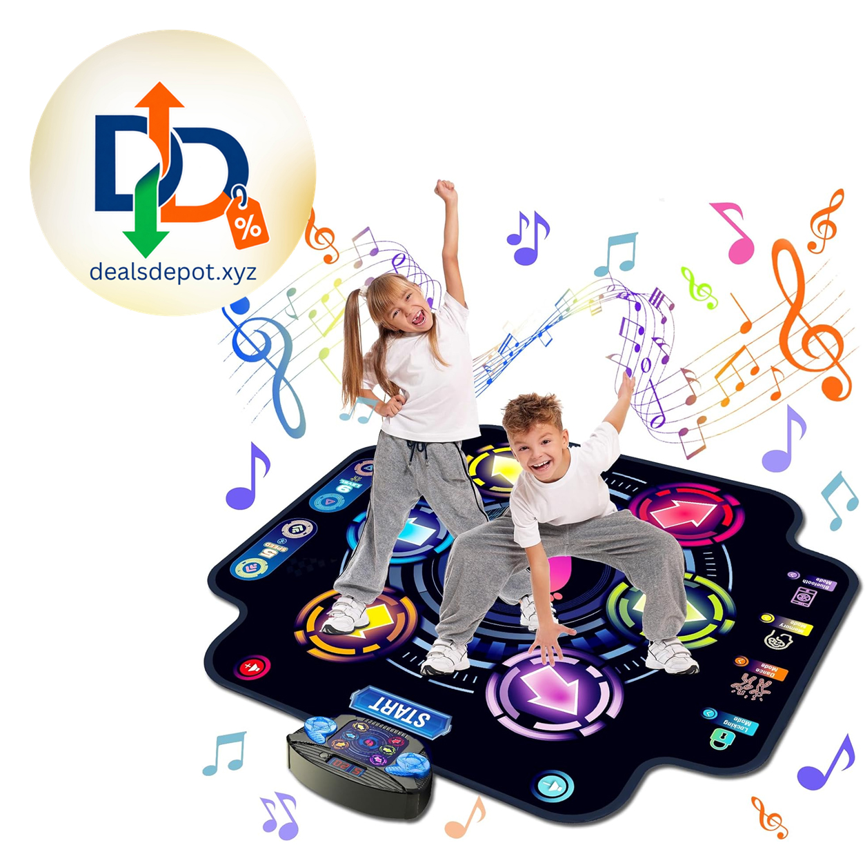 Dance Mat for Kids, Electronic Light-up Dance Pad with Bluetooth 5 Speeds 9 Levels, Music Game Dance Toy Birthday Christmas Gift for Girls Boys 3 4 5 6 7 8 9 10+ Year Old
