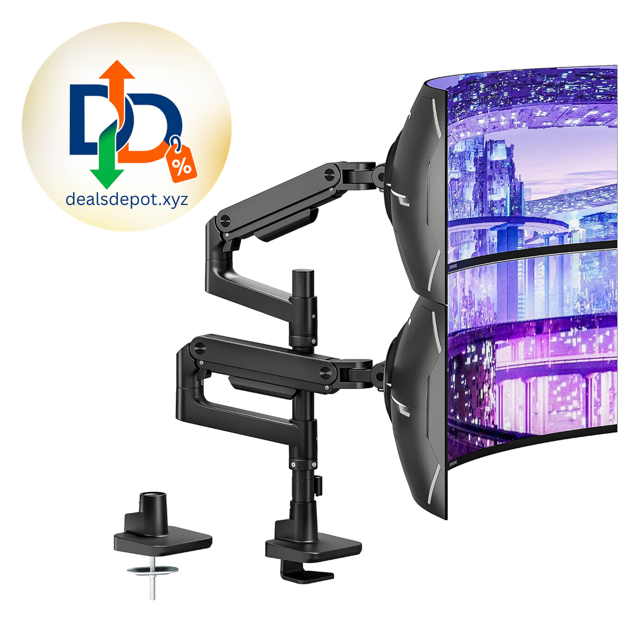 Dual Monitor Arm Desk Mount – Heavy-Duty Full-Motion Stand