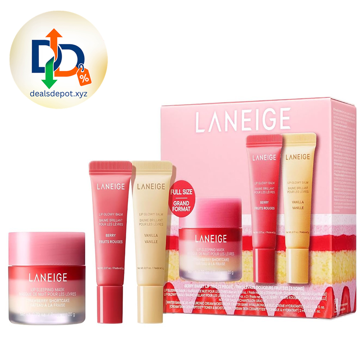 LANEIGE Lip Sleeping Mask | Korean Overnight Lip Treatment Hydrating & Nourishing with Shea Butter, Vitamin C & Murumuru, Antioxidants For Flaky, Dry Lips