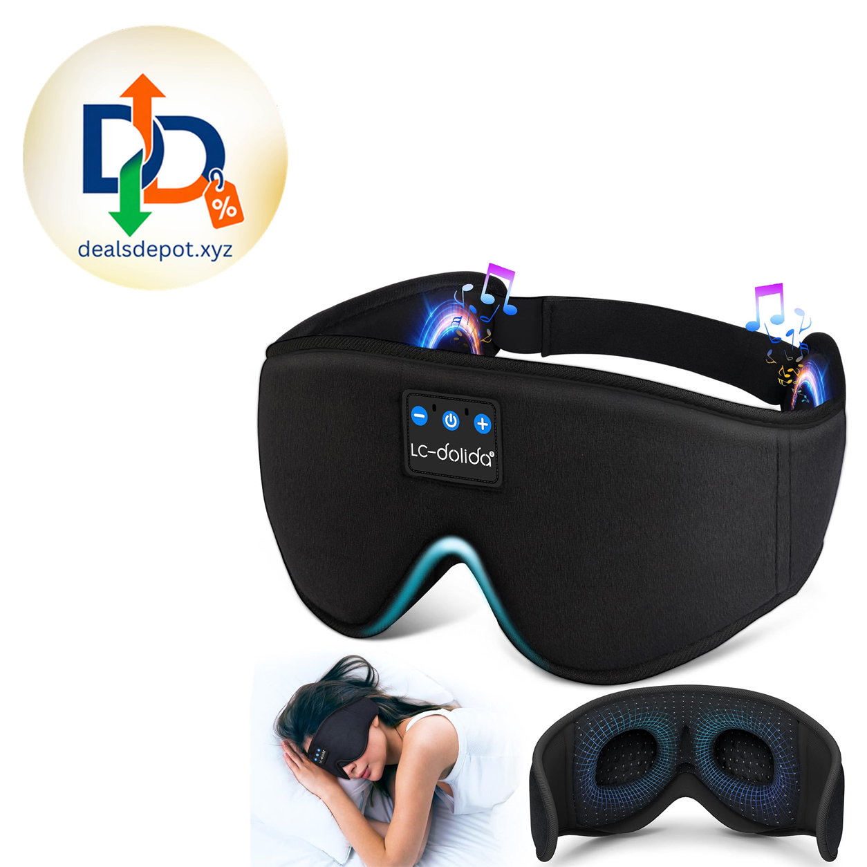 LC-dolida Bluetooth Sleep Mask – Wireless Sleep Headphones